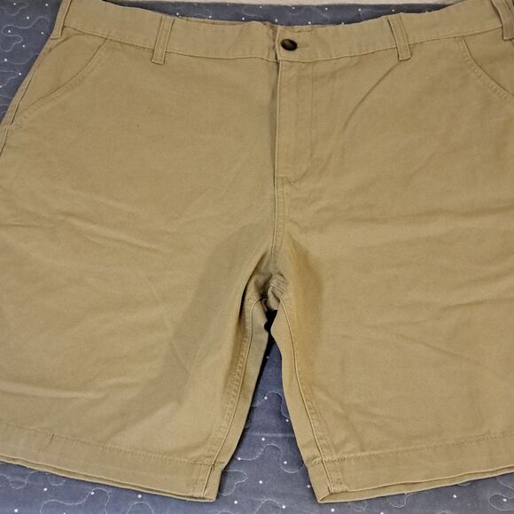 Faded Glory tan flat front twill shorts size 42 NWT - Picture 1 of 6